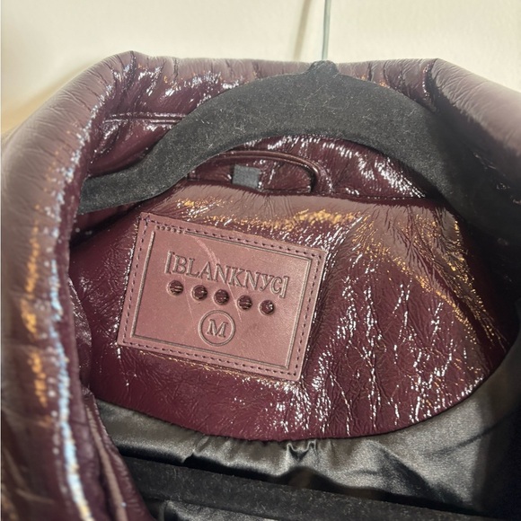 BlankNYC Shiny Crinkle Faux Leather Moto Jacket – Cherry Picked Size Medium - Picture 9 of 10